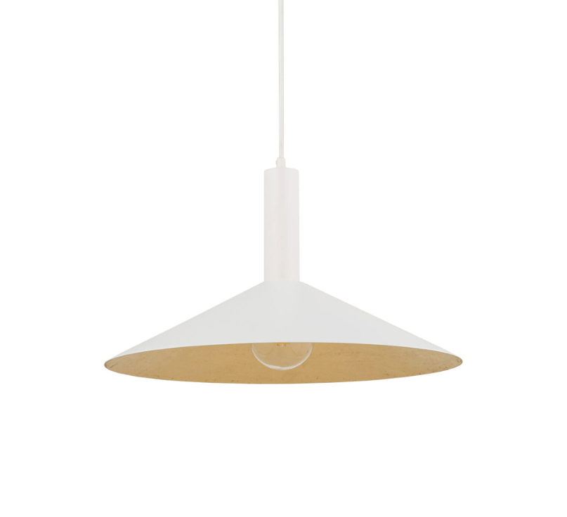 Biała lampa wisząca Hoshiko o średnicy 50 cm nad stolik