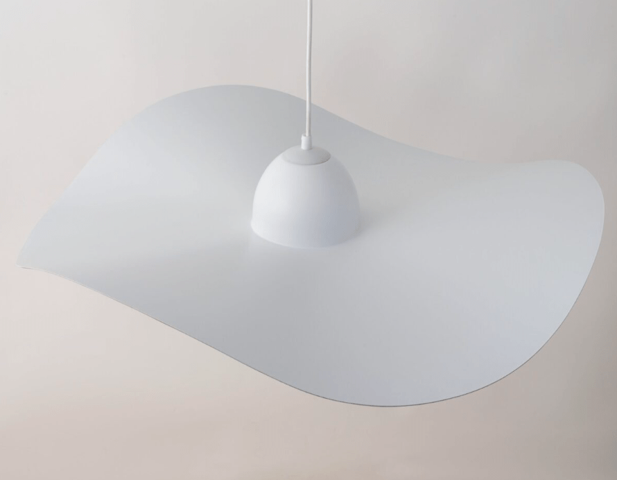 Biała lampa wisząca Viora 76 cm - miedziany spód