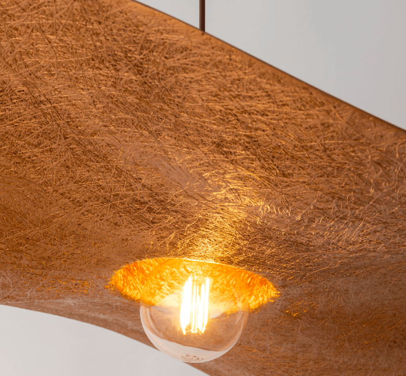 Brązowa lampa wisząca Viora 55 cm - lampa kapelusz