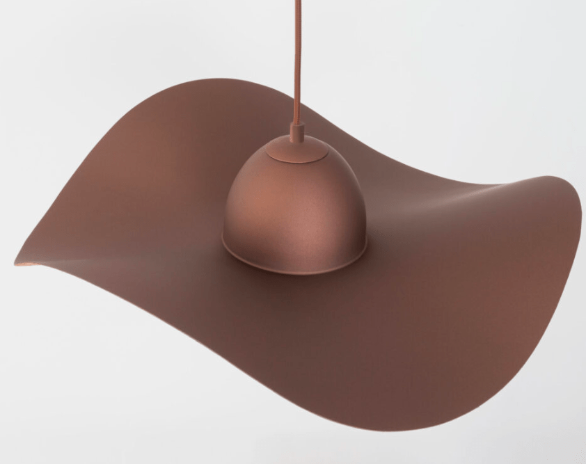 Brązowa lampa wisząca Viora 55 cm - lampa kapelusz