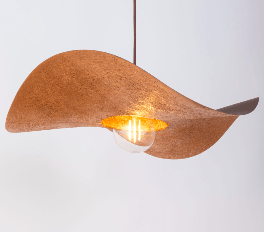 Brązowa lampa wisząca Viora 55 cm - lampa kapelusz