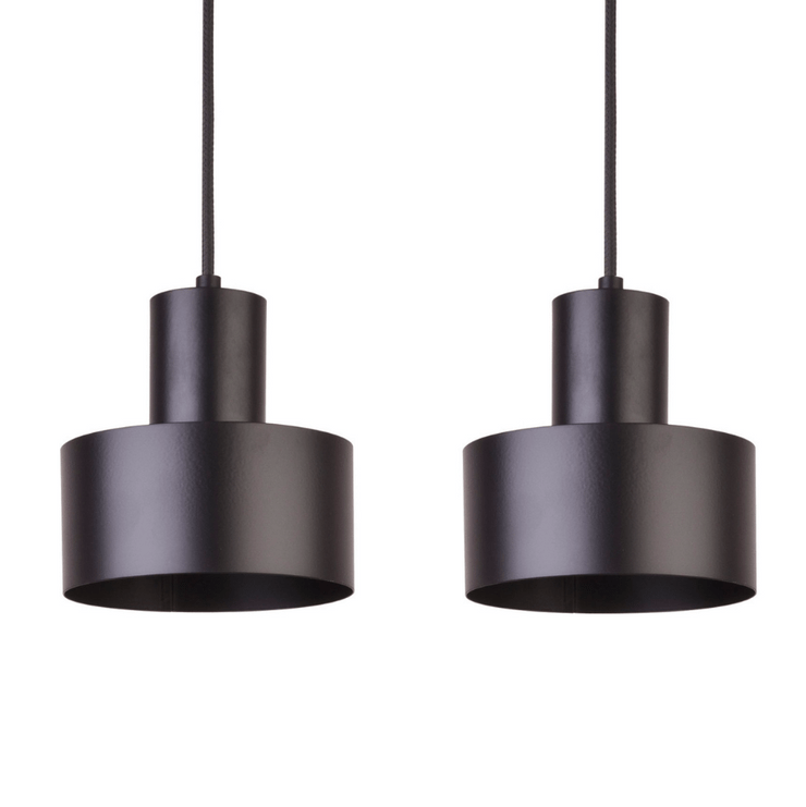 Czarna lampa wisząca Eiffla 3 z trzema źródłami światła na listwie