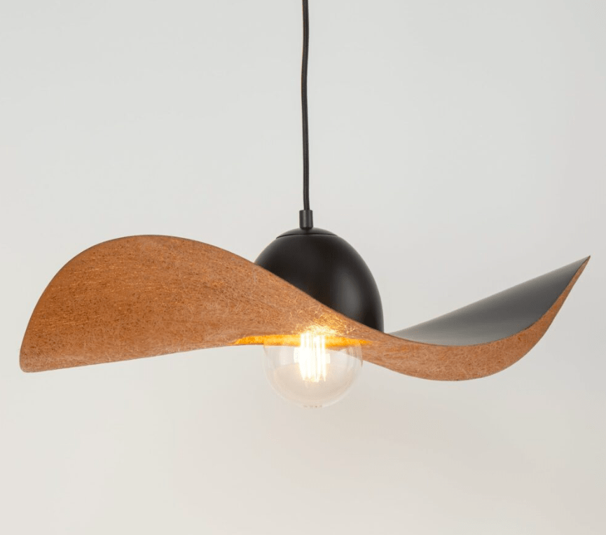 Czarna lampa wisząca Viora 55 cm - kapelusz