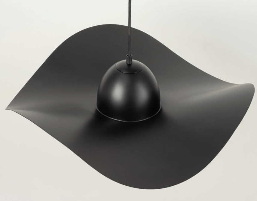 Czarna lampa wisząca Viora 55 cm - kapelusz