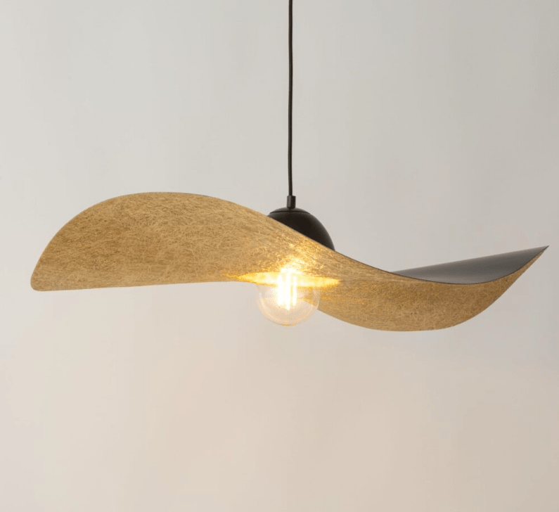 Czarna lampa wisząca Viora 76 cm - złoty środek