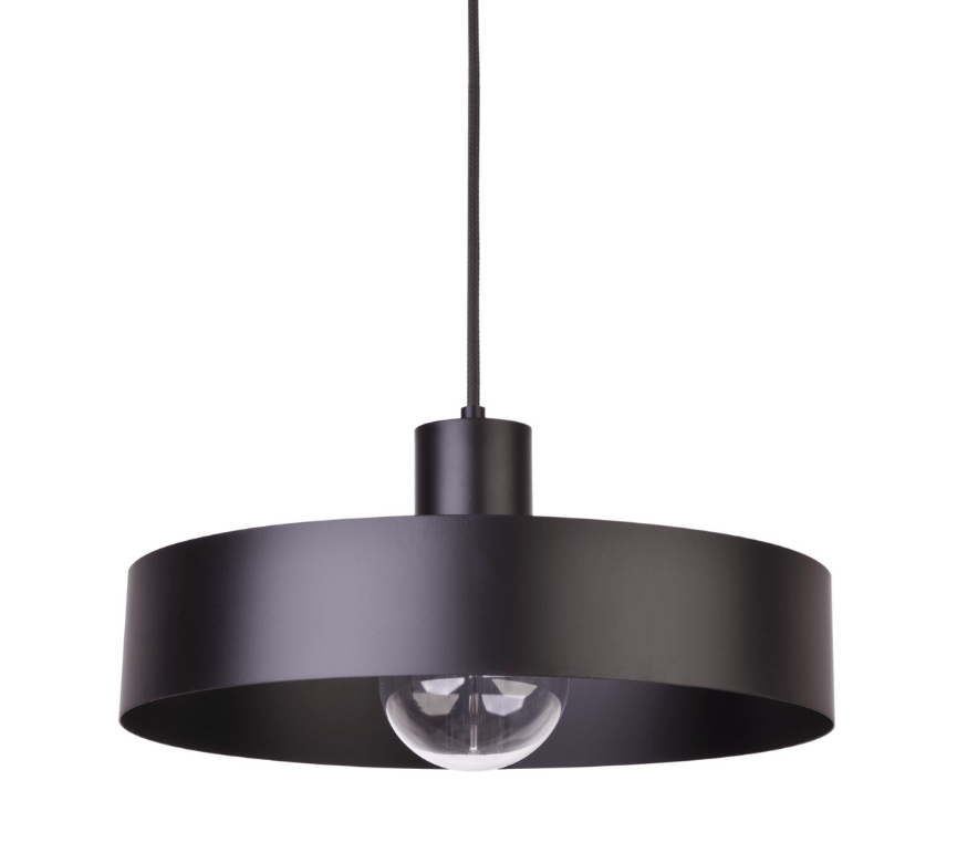 Czarna wisząca lampa Eiffla 35 z geometrycznym kloszem