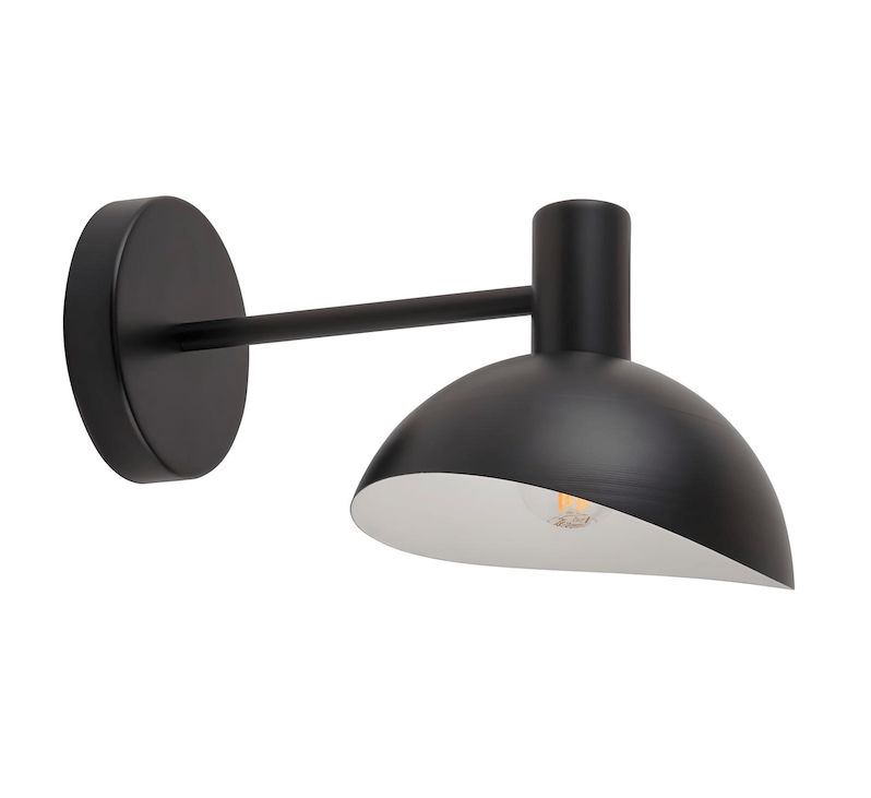 Czarny, nowoczesny kinkiet w stylu skandynawskim Skylim