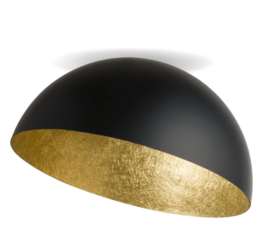 Czarny plafon do pokoju Astris 50 cm - złote wnętrze