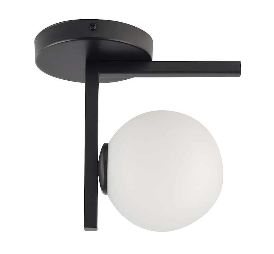 Czarny plafon sufitowy Solvra w minimalistycznym stylu