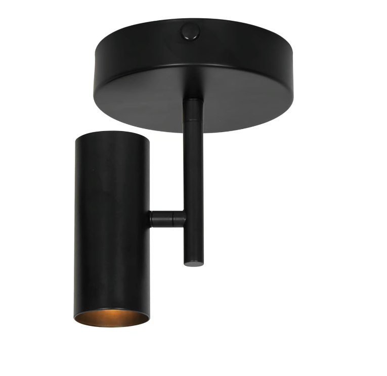 Czarny sufitowy reflektorek Jerome z ruchomą tubą