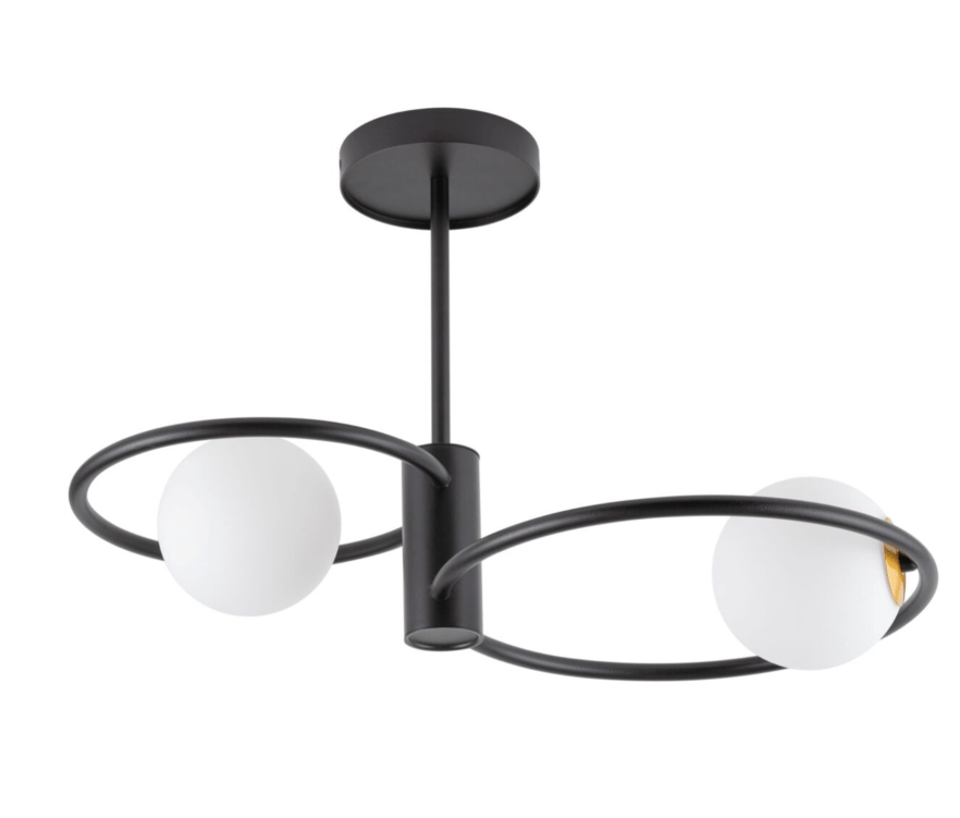 Czarny żyrandol do kuchni Aurika 2 - szklane kule