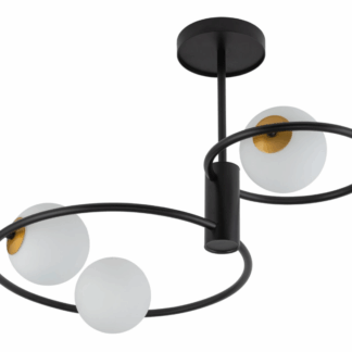 czarny-zyrandol-do-sypialni-aurika-3-kola-ze-szklanymi-kulami