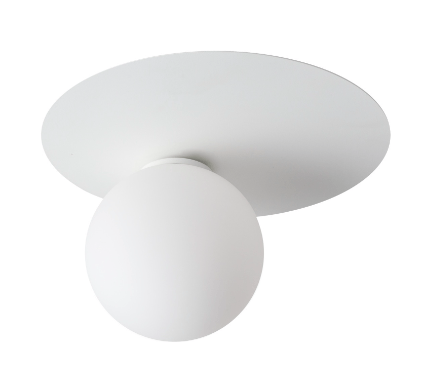 Elegancki biały plafon z dyskiem Fjordlux o minimalistycznym designie