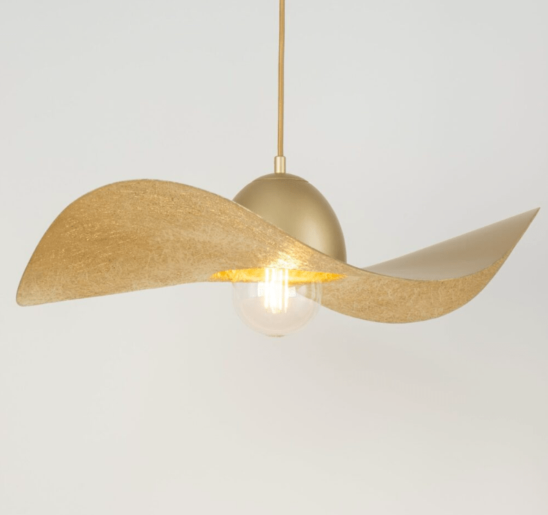 Gustowna lampa wisząca Viora 55 cm - złoty kapelusz