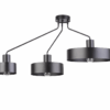 Czarna lampa sufitowa Eiffla, industrialna z trzema punktami świetlnymi, metalowa, do salonu, loftu.