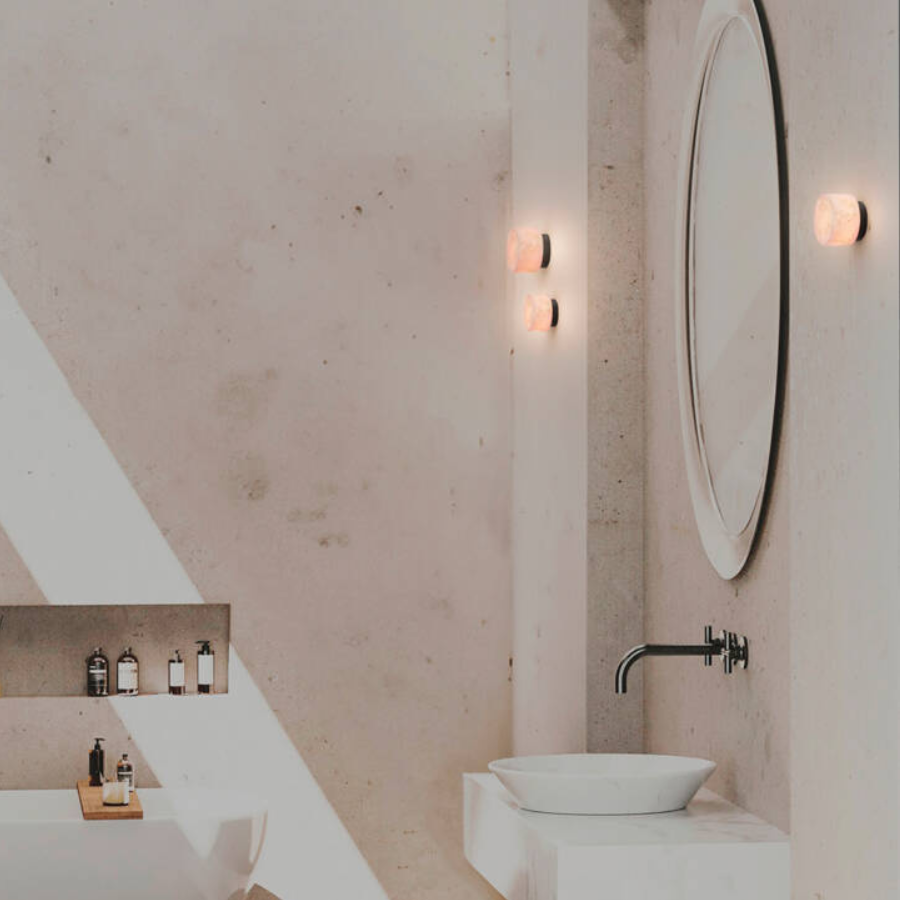 Alabastrowa lampa ścienna / Kamienna lampa sufitowa z alabastru IP44 Rock 14 Robin