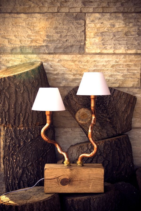 Lampa stołowa Bonzai II - z rurek miedzianych Gie El Home