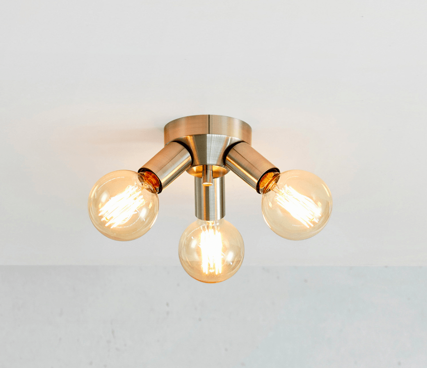 Srebrna lampa sufitowa Mazzo z trzema źródłami światła