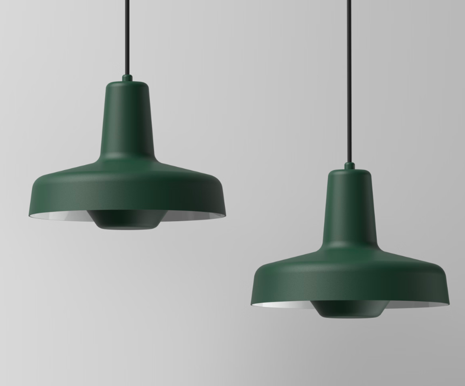 Zielona wisząca lampa Arigato II od Grupa Products