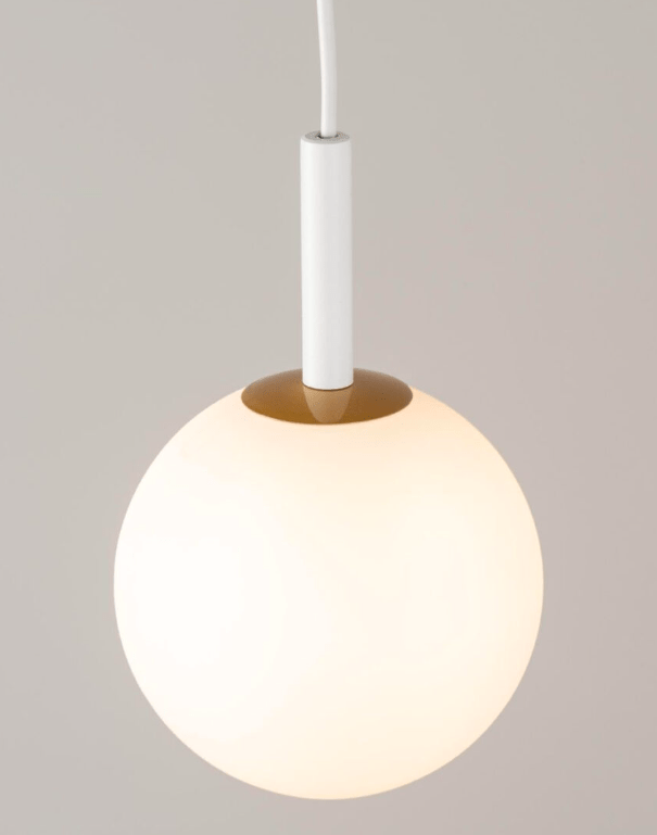 Mała lampa wisząca z kulistym kloszem Glowspire - biała