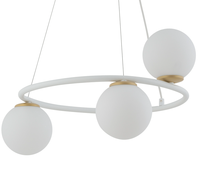 Mały biały żyrandol 3-punktowy do pokoju Glowspire 50