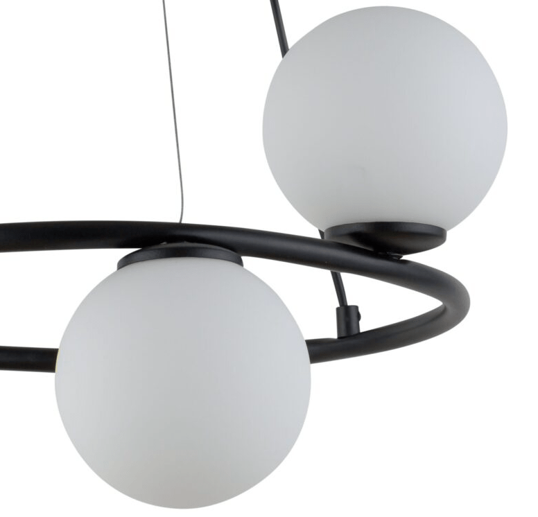 Mały żyrandol z 3 białymi kulami Glowspire 50 - czarny