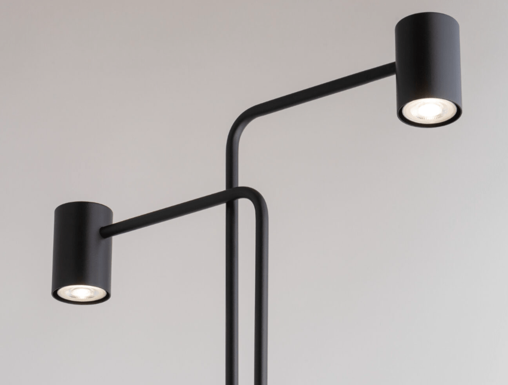 Nowoczesna lampa podłogowa Sonaro - podwójna, czarna