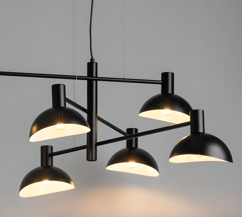 Nowoczesna skandynawska lampa wisząca Skylim z sześcioma kloszami