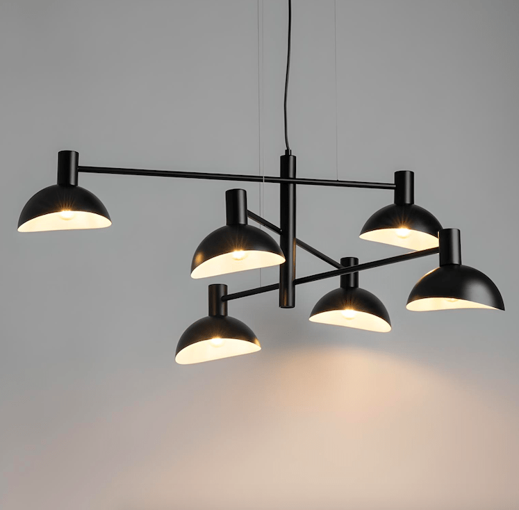 Nowoczesna skandynawska lampa wisząca Skylim z sześcioma kloszami