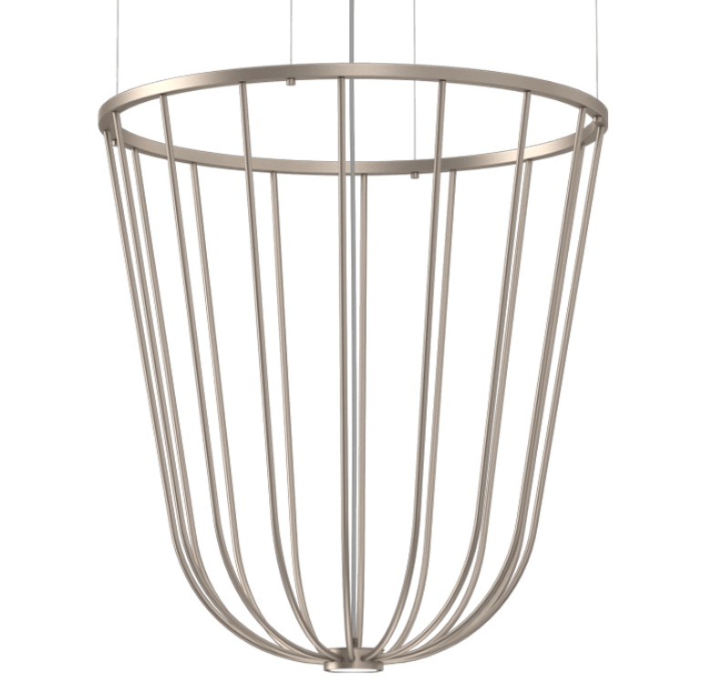 Nowoczesna, wisząca lampa do salonu No. Moon O Z w odcieniu beżowej platyny