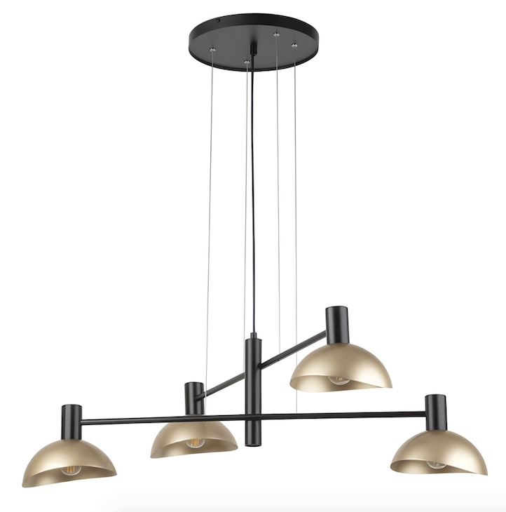 Nowoczesny czarno-złoty żyrandol Skylim 4 o eleganckim designie