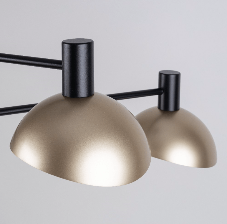 Nowoczesny czarno-złoty żyrandol Skylim 4 o eleganckim designie