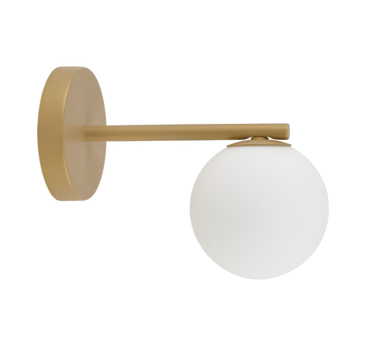 Nowoczesny kinkiet Glowspire w beżowo-złotym kolorze ze szkłem