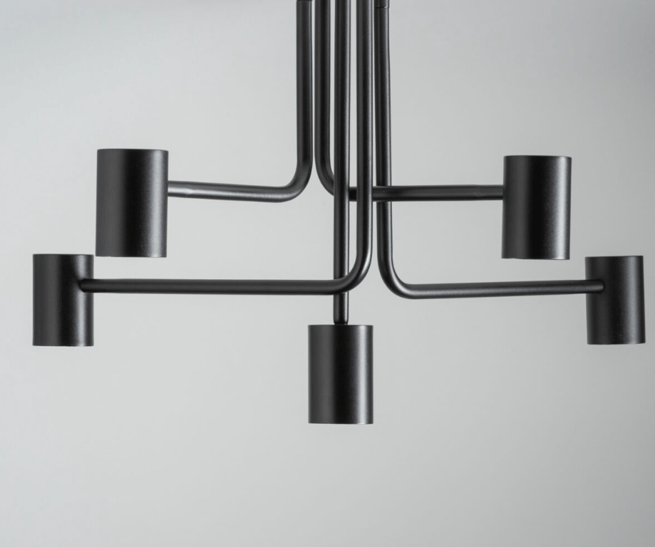 Nowoczesny żyrandol Sonaro z czarnymi tubami - industrialny