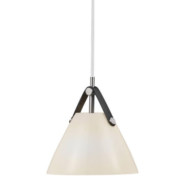 OUTLET Wisząca lampa Strap 16 w białym kolorze – DFTP Nordlux – szklany klosz