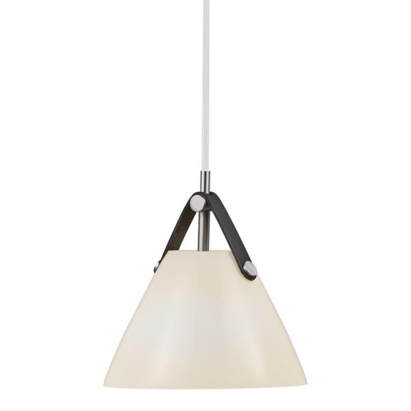 OUTLET Wisząca lampa Strap 16 w białym kolorze – DFTP Nordlux – szklany klosz