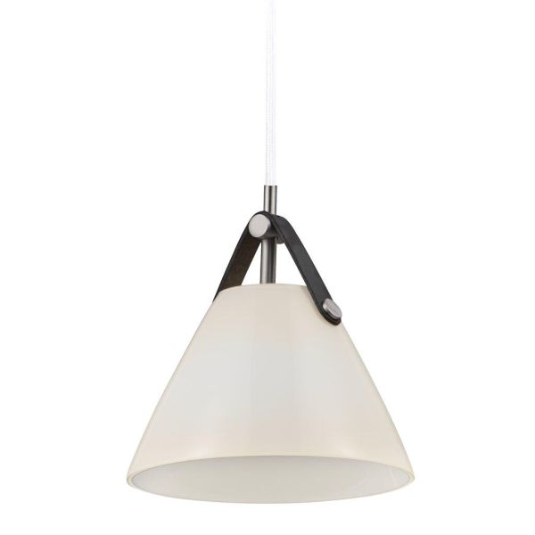 OUTLET Wisząca lampa Strap 16 w białym kolorze – DFTP Nordlux – szklany klosz