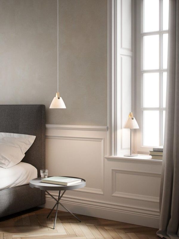 OUTLET Wisząca lampa Strap 16 w białym kolorze – DFTP Nordlux – szklany klosz
