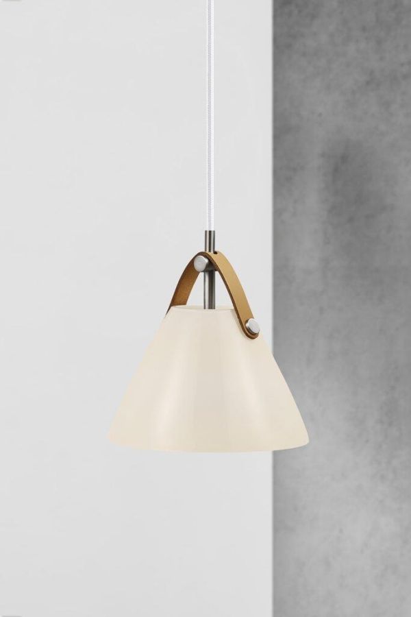 OUTLET Wisząca lampa Strap 16 w białym kolorze – DFTP Nordlux – szklany klosz