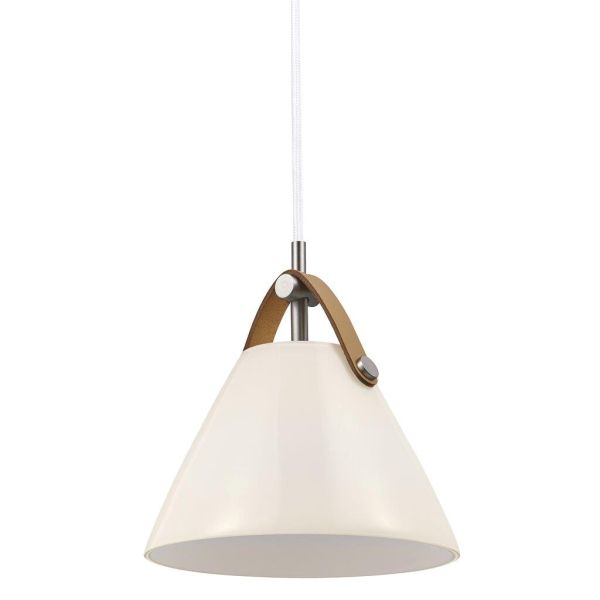 OUTLET Wisząca lampa Strap 16 w białym kolorze – DFTP Nordlux – szklany klosz