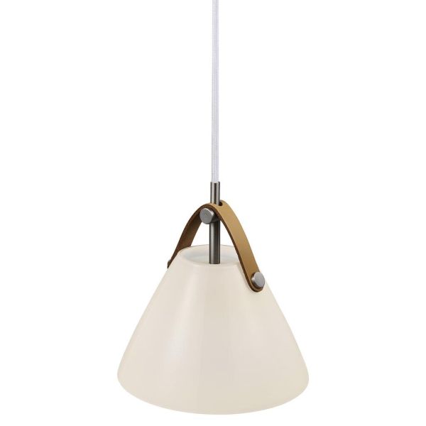 OUTLET Wisząca lampa Strap 16 w białym kolorze – DFTP Nordlux – szklany klosz