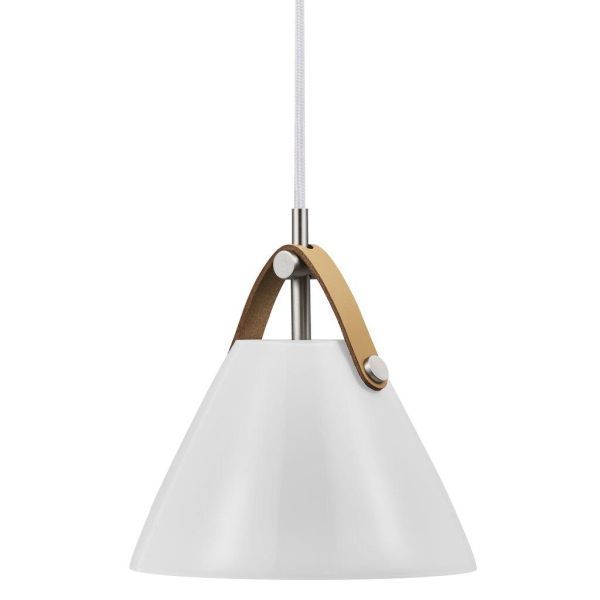 OUTLET Wisząca lampa Strap 16 w białym kolorze – DFTP Nordlux – szklany klosz