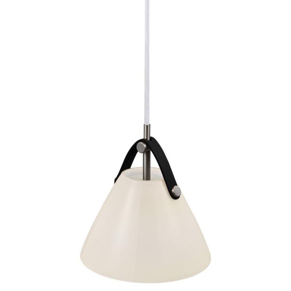 OUTLET Wisząca lampa Strap 16 w białym kolorze – DFTP Nordlux – szklany klosz