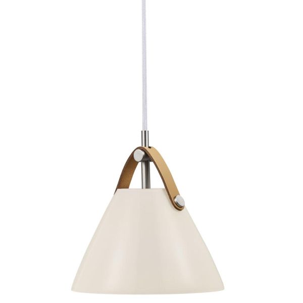 OUTLET Wisząca lampa Strap 16 w białym kolorze – DFTP Nordlux – szklany klosz