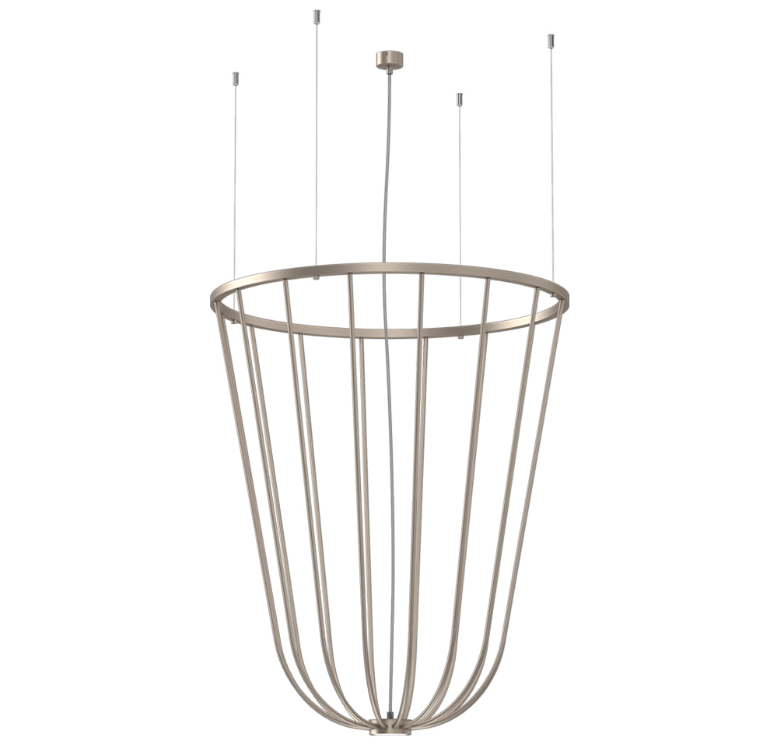 Platynowa lampa wisząca No. Moon A Z w odcieniu beżu, idealna do antresoli