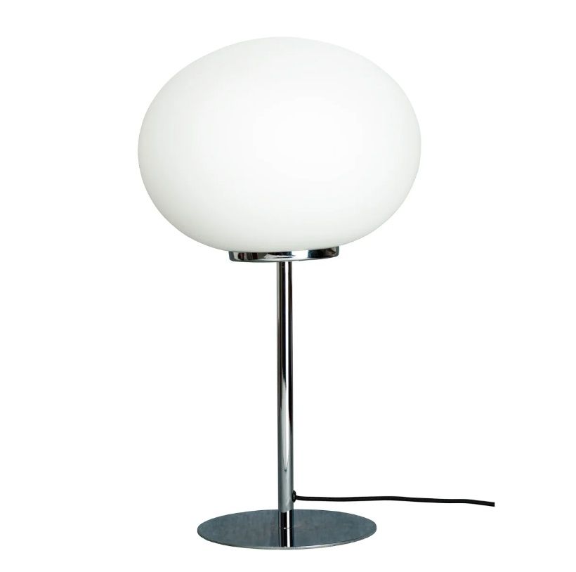 Srebrna lampa stołowa Princess z opalową kulą