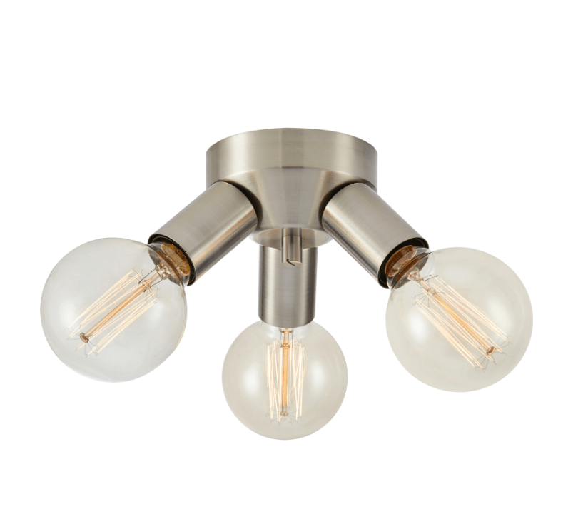 Srebrna lampa sufitowa Mazzo z trzema źródłami światła