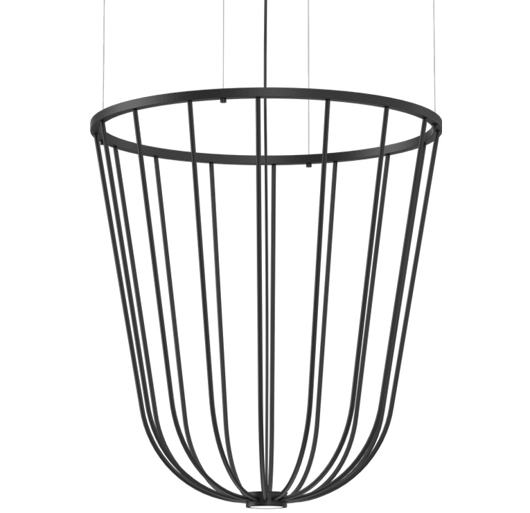 Wisząca lampa No. Moon O Z w kolorze czarnym – klatka z metalowych prętów