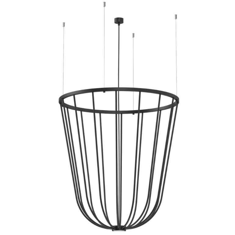 Wisząca lampa No. Moon O Z w kolorze czarnym – klatka z metalowych prętów