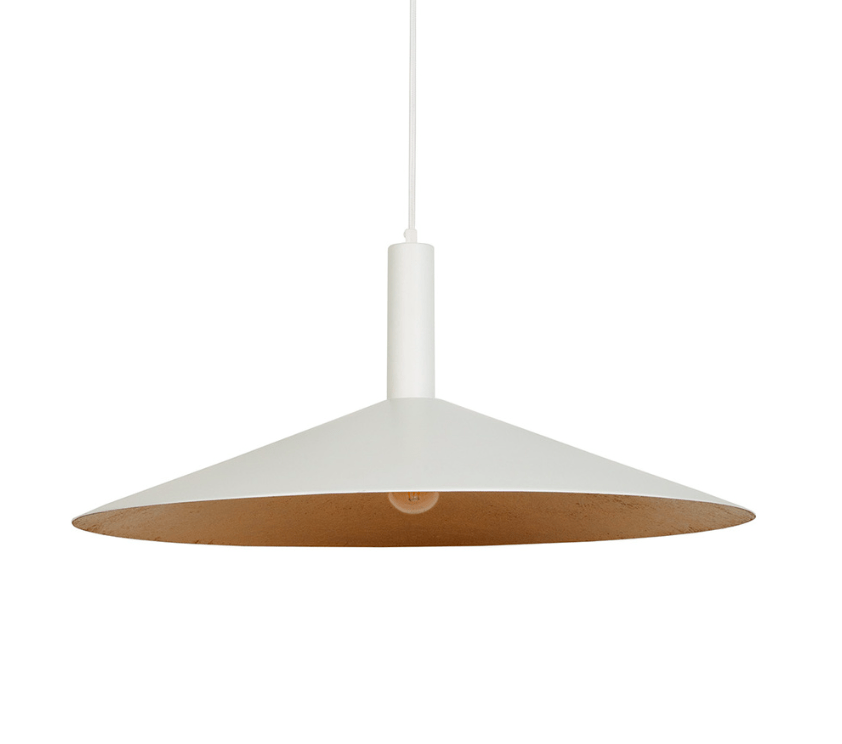 Wisząca lampa stożkowa Hoshiko 70 cm z miedzianym wnętrzem